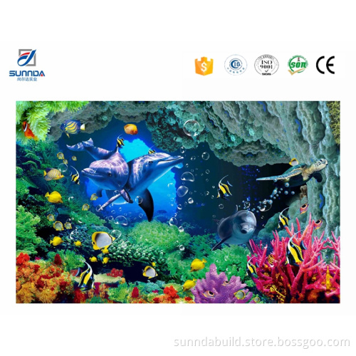 Sunnda sealife design bathroom 3d tiles,inkjet porcelain 3d tiles,bathroom 3d floor tiles